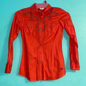 Ariat orange long sleeve button up